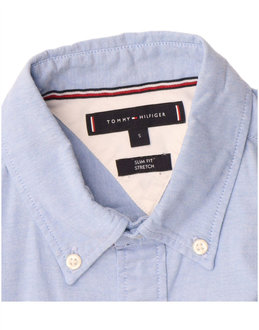 Tommy Hilfiger Herren-Slim-Fit-Hemd, klein, aus blauer Baumwolle