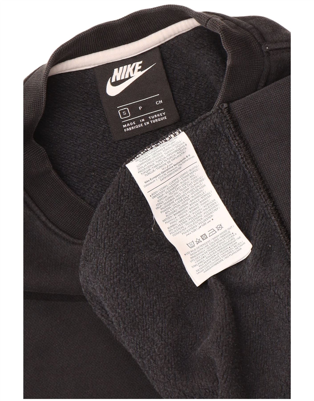 NIKE Herren-Sweatshirt mit lockerer Passform, Größe S, Schwarz, Baumwolle