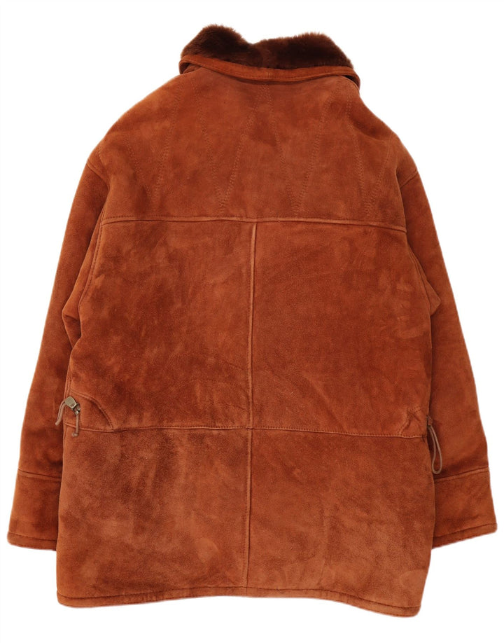 Vintage Herren Shearling Jacke UK 40 Großes braunes Shearling