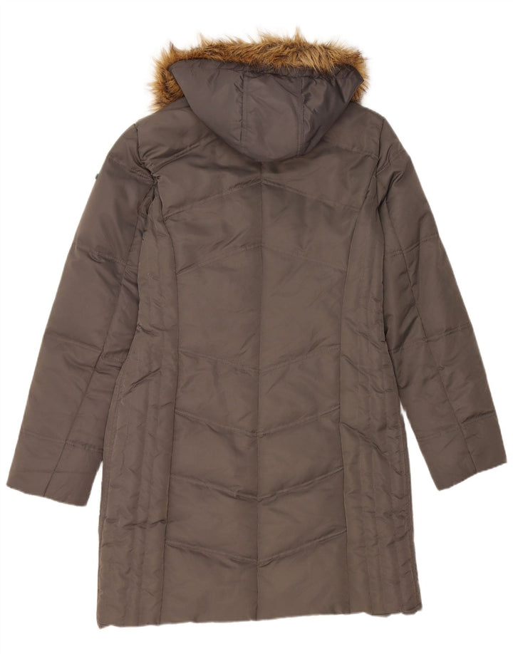 Tom Tailor Womens Hooded Wattierter Mantel UK 14 Mittelgraues Polyamid