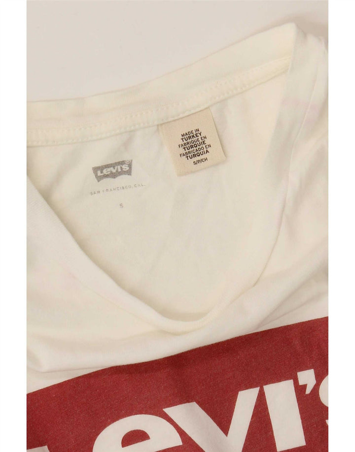 Levi's Damen-T-Shirt mit Grafik, UK 10, Größe S, Weiß