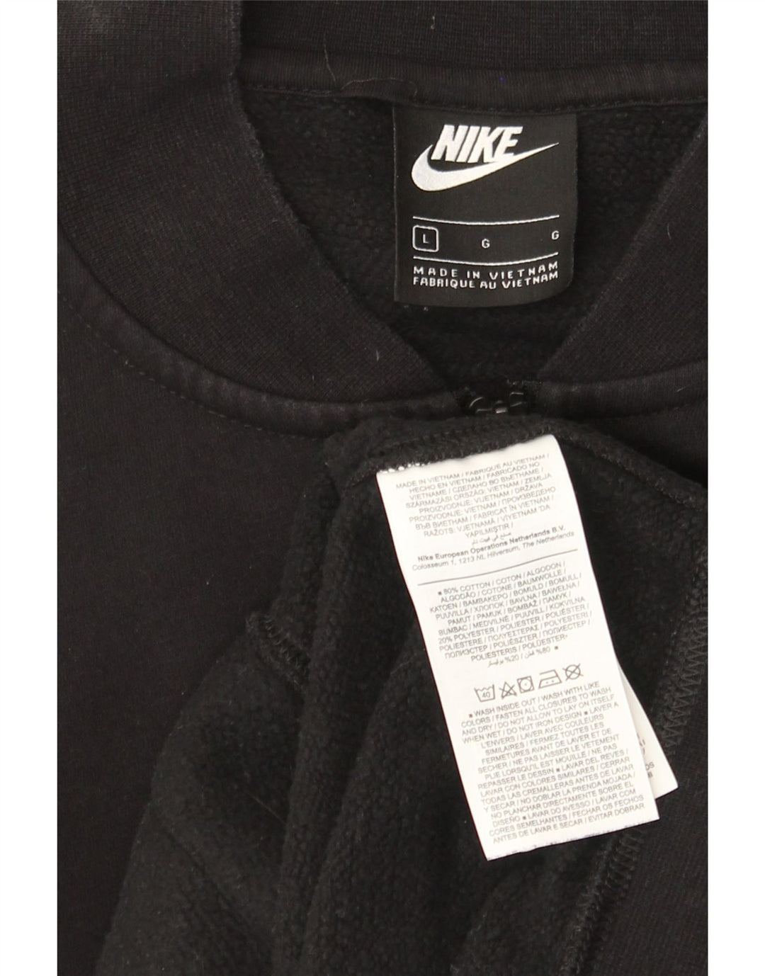 Nike Herren-Trainingsanzugoberteil, große schwarze Baumwolle