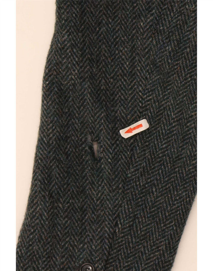 Harris Tweed Herren-Blazer mit 2 Knöpfen, IT 54 2XL, grünes Fischgrätenmuster