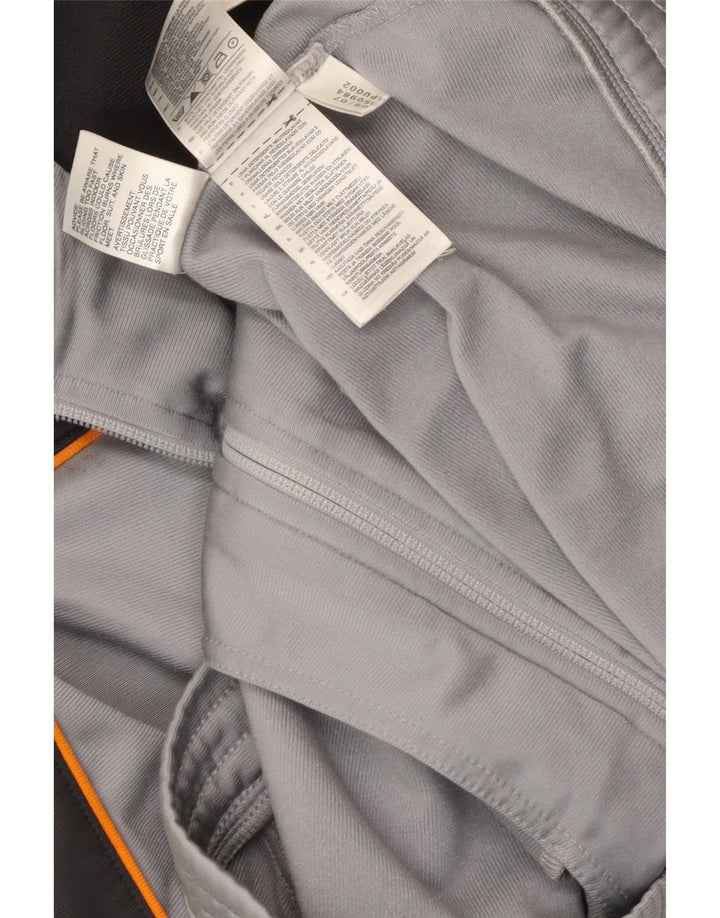 Adidas Herren-Trainingsanzugoberteil aus mittelgrauem Colourblock-Polyester