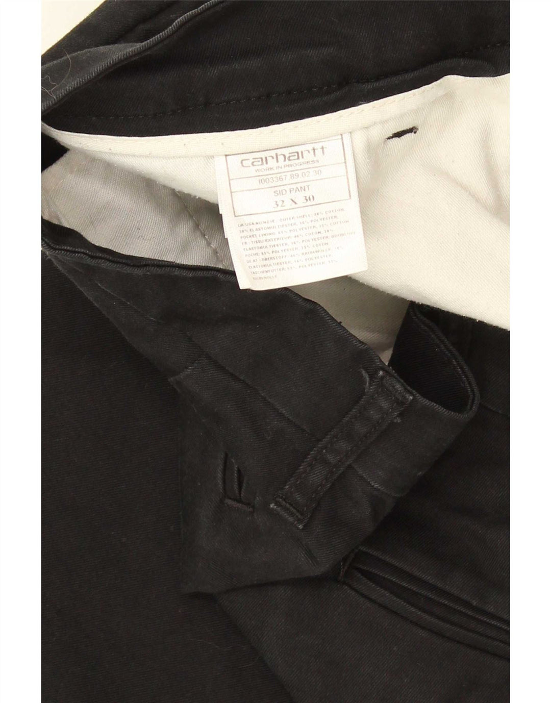 Carhartt Herren Sid Straight Chino Hose W32 L30 Schwarz Baumwolle