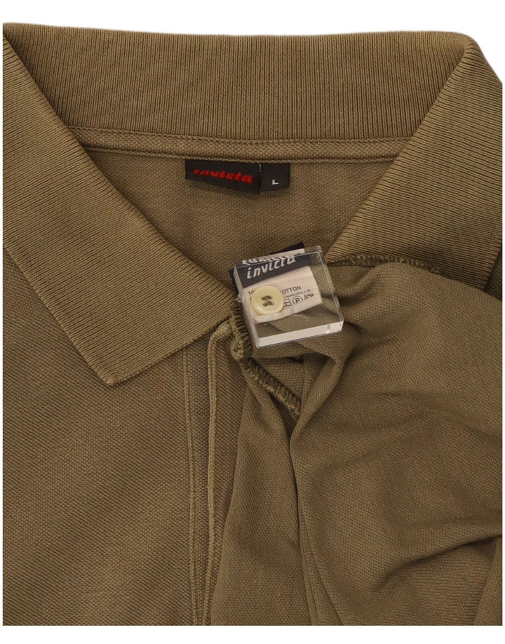 INVICTA Herren-Poloshirt, große Khaki-Baumwolle