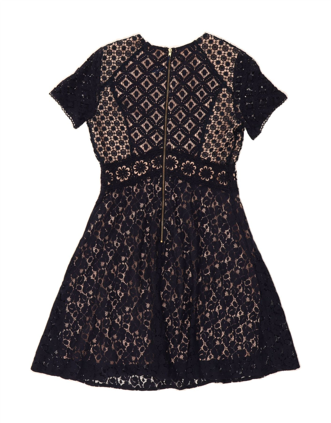 OASIS Womens A-Line Dress UK 10 Small  Navy Blue Floral Polyamide Vintage Oasis and Second-Hand Oasis from Messina Hembry 