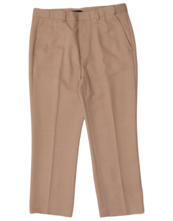 Cotton Traders Herren-Anzughose, gerade, W36, L28, Beige, Polyester