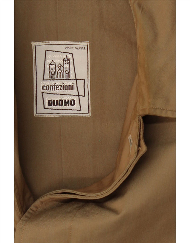 Vintage Damen Kapuzenmantel mit lockerer Passform IT 40 Small Beige