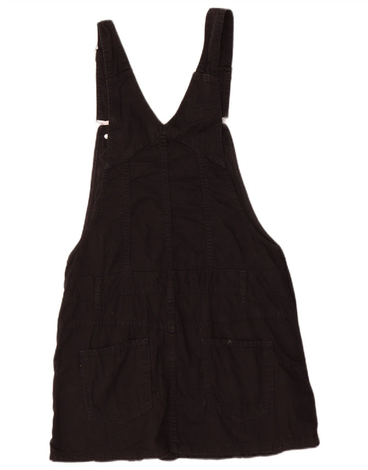 Benetton Damen Latzkleid IT 42 Mittelschwarze Baumwolle