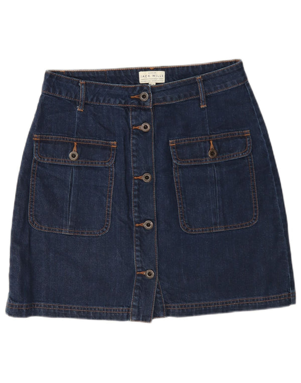 Jack Wills Damen Mini-Jeansrock UK 10 Small W27 Blaue Baumwolle