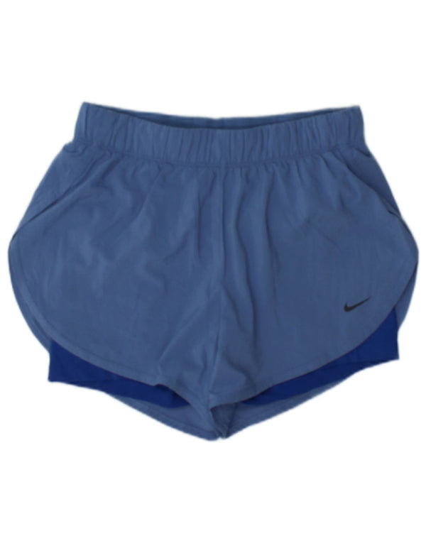 Nike Damen Dri Fit Sport Shorts UK 12 Mittelblau