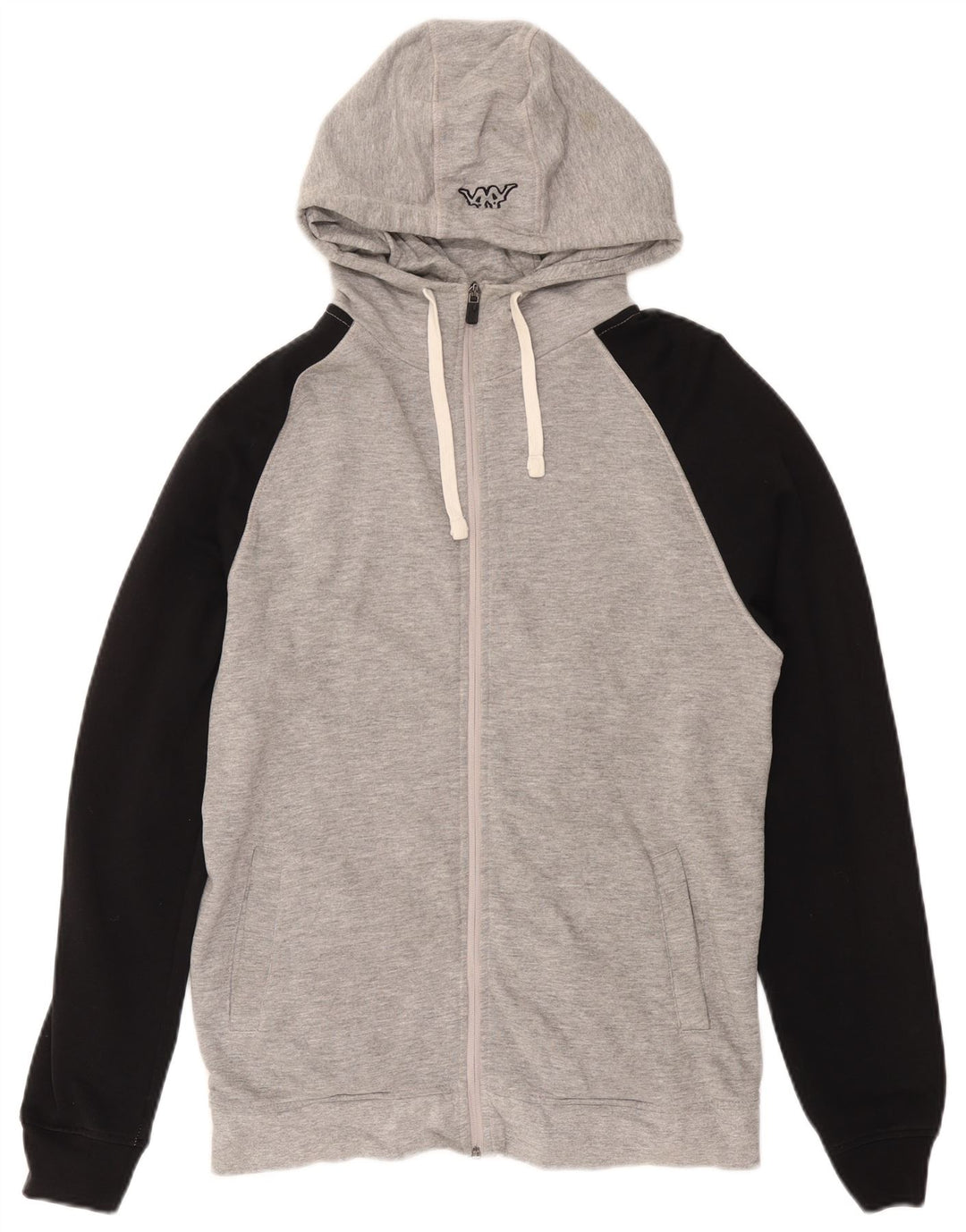 KAPPA Herren-Kapuzenpullover mit Reißverschluss, groß, Grau, Farbblock