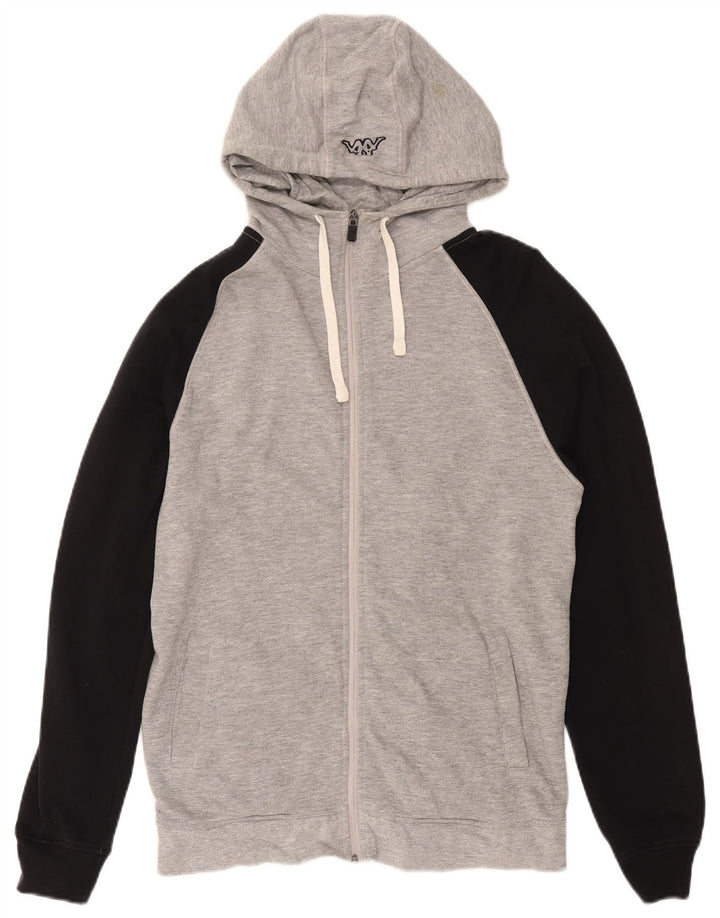 KAPPA Herren-Kapuzenpullover mit Reißverschluss, groß, Grau, Farbblock