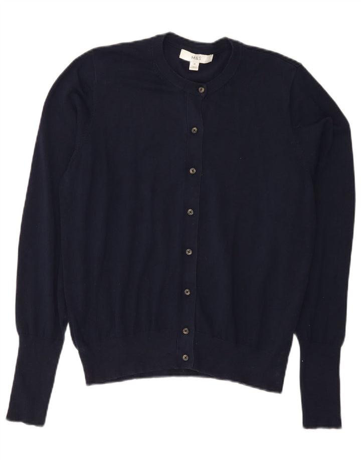 Marks & Spencer Damen-Cardigan-Pullover UK 14 Mittelmarineblaue Viskose