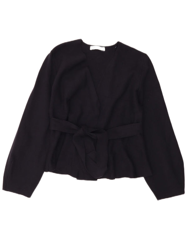 Zara Damen-Cardigan-Pullover UK 10 Small Marineblau Polyamid