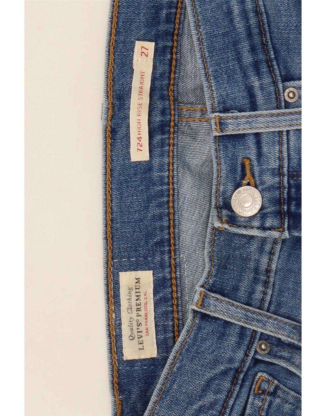 Levi's Damen 724 High Rise Straight Jeans W27 L30 Blau