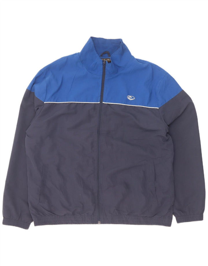 Atlas For Men Herren-Trainingsanzugoberteil, Jacke, 2XL, Marineblau, Farbblock