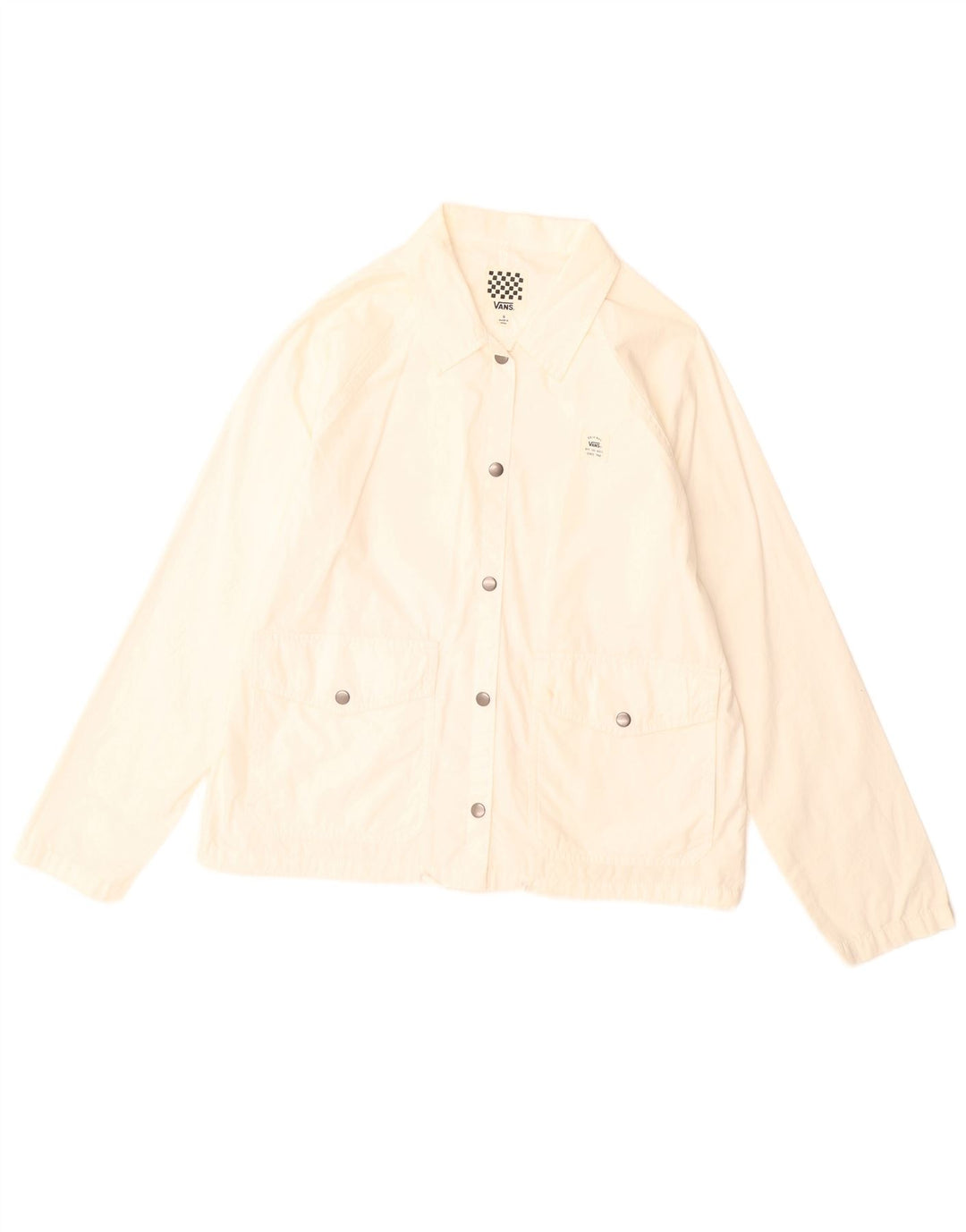 Vans Damen Bomberjacke UK 10 Small Weiße Baumwolle