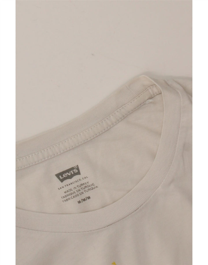 Levi's Damen Grafik-T-Shirt-Oberteil UK 14 Mittelweiß