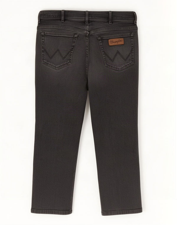 Wrangler Mens Texas verkürzte gerade Jeans W36 L24 schwarze Baumwolle