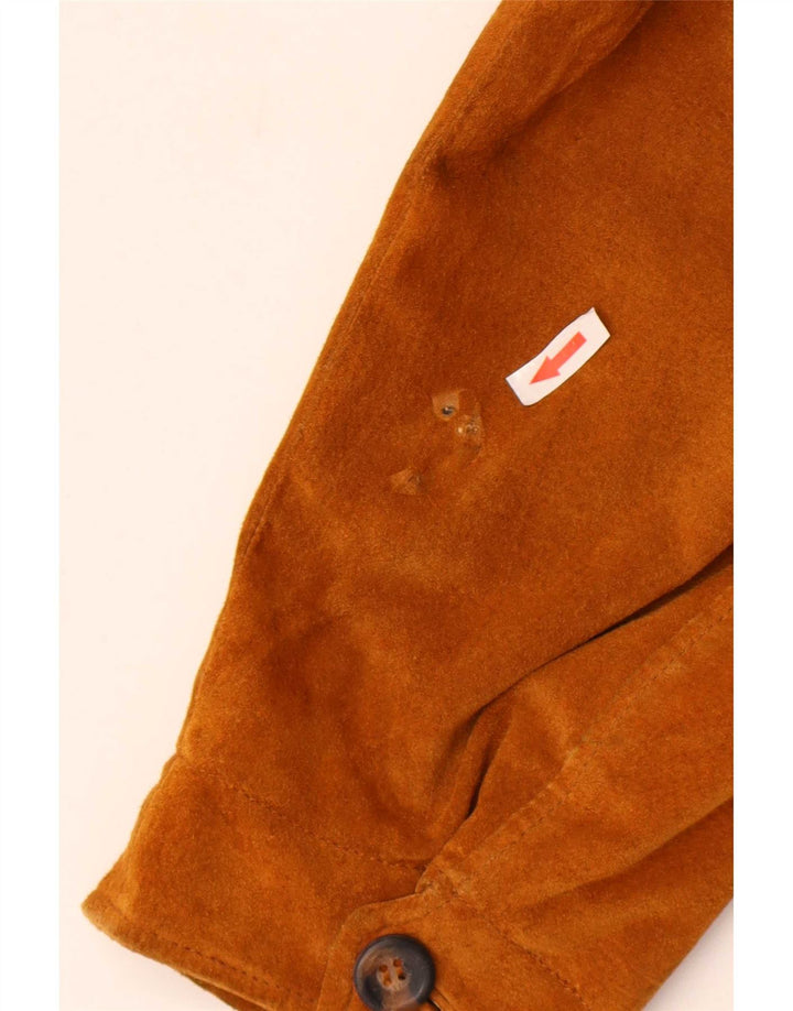 James Dillon Herren Wildleder Bomberjacke UK 40 Large Beige Leder