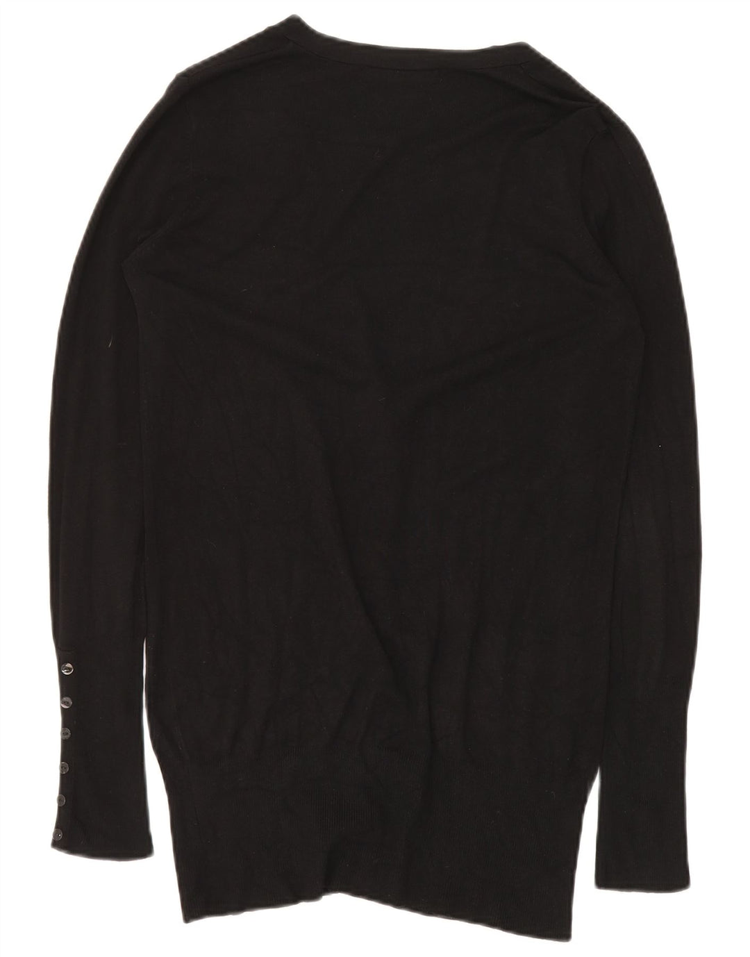 ZARA Damen Longline-Cardigan-Pullover UK 14 Medium Black Rayon