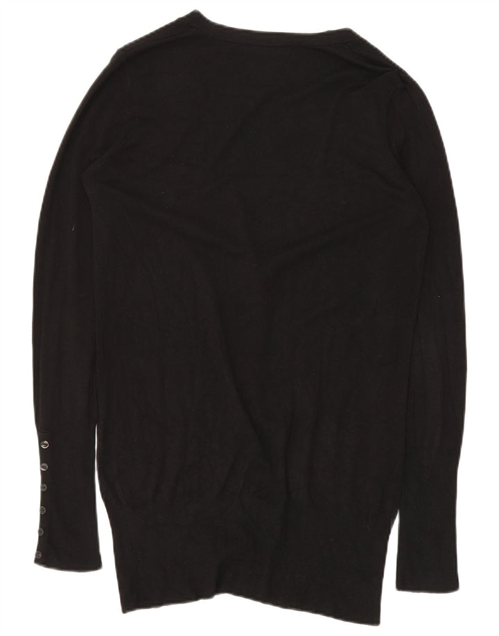 ZARA Damen Longline-Cardigan-Pullover UK 14 Medium Black Rayon