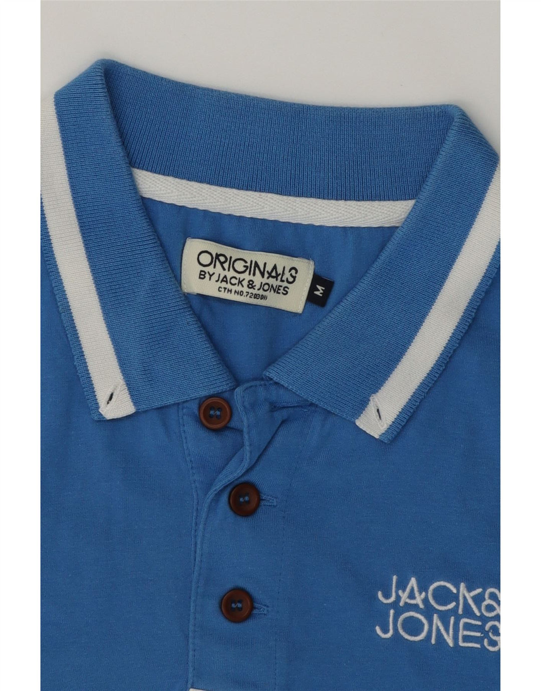 JACK & JONES Mens Polo Shirt Medium Blue Cotton Vintage Jack & Jones and Second-Hand Jack & Jones from Messina Hembry 