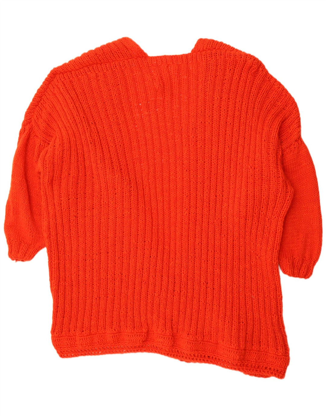 Vintage Damen Übergroßer offener Cardigan Pullover UK 14 Mittelrot