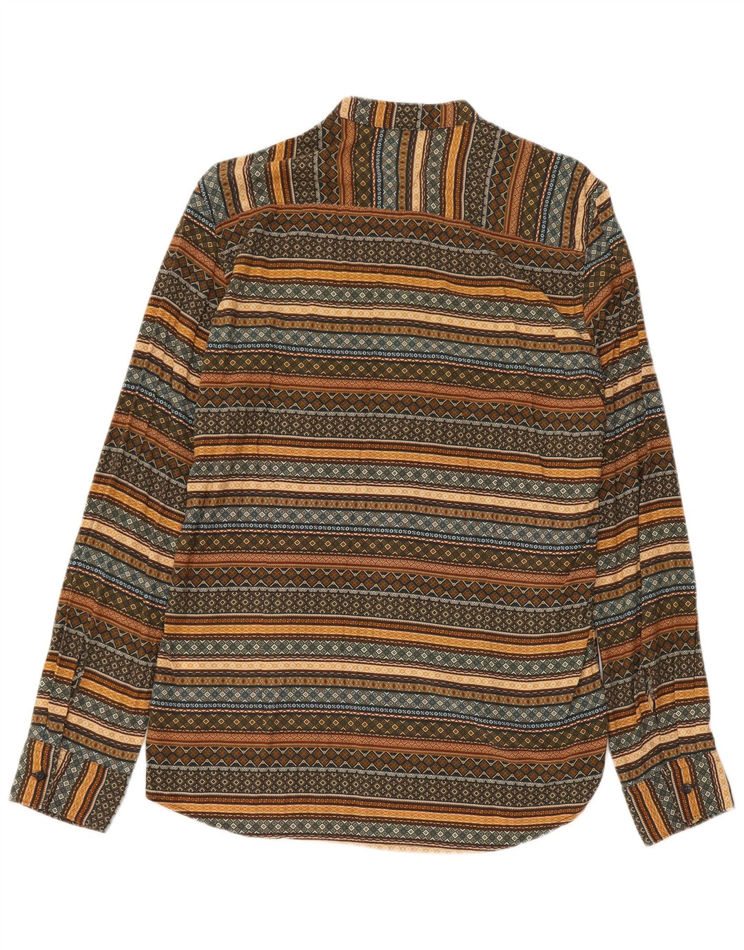 Vintage Herrenhemd Medium Khaki Gestreifte Viskose