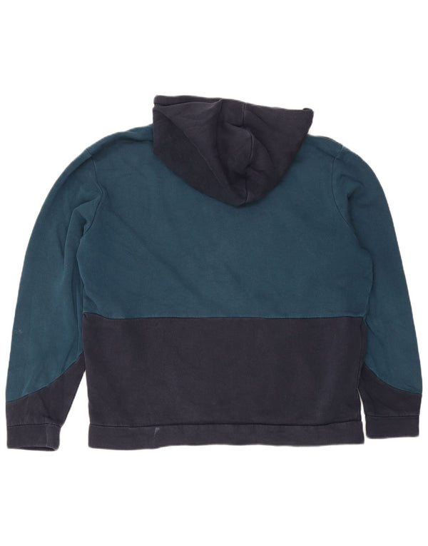 Jack & Jones Herren-Kapuzenpullover mit Grafik, 2XL, Marineblau, Blockfarben, Baumwolle