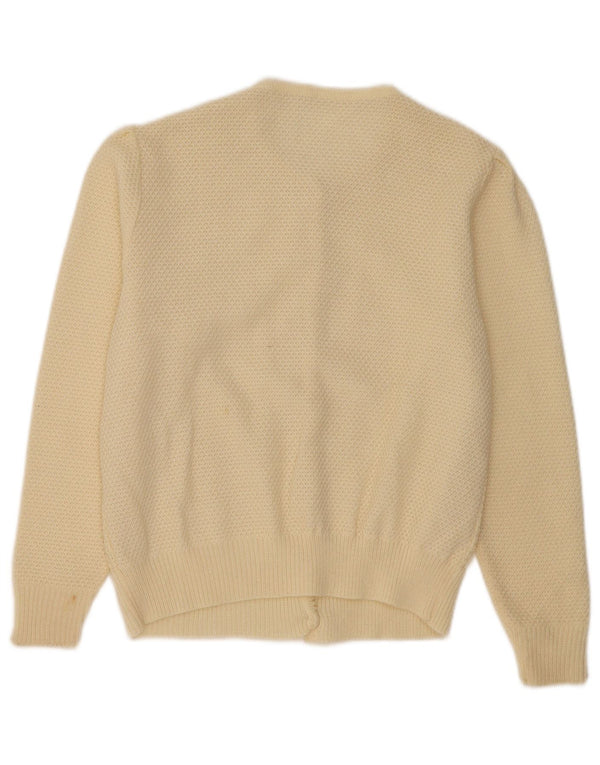 Vintage Damen Cardigan Pullover UK 14 Medium Beige