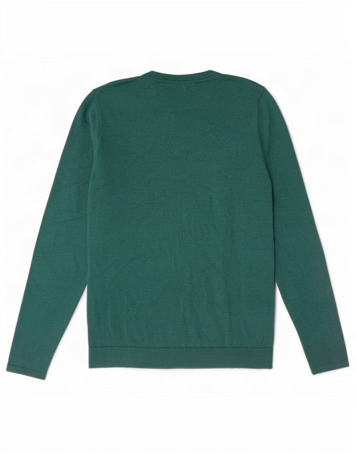 Fat Face Damen-Pullover mit Rundhalsausschnitt, UK 12, Mittelgrün, Polyester