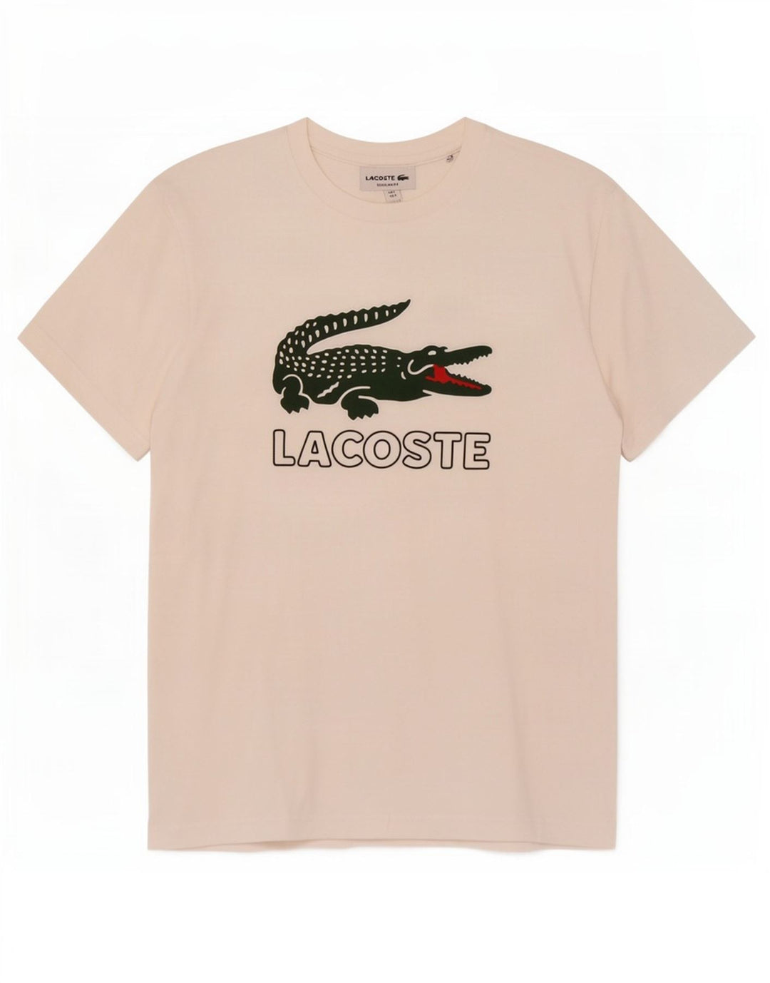 Lacoste Herren-T-Shirt mit normaler Passform, Grafik, Größe 3, klein, Weiß