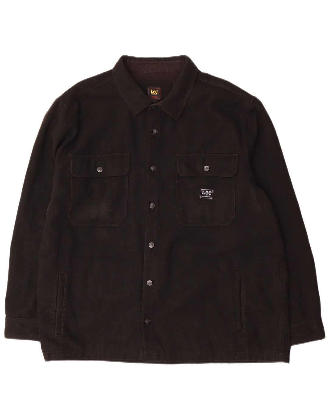 Lee Herren Overshirt Flanellhemd 2XL Schwarze Wolle
