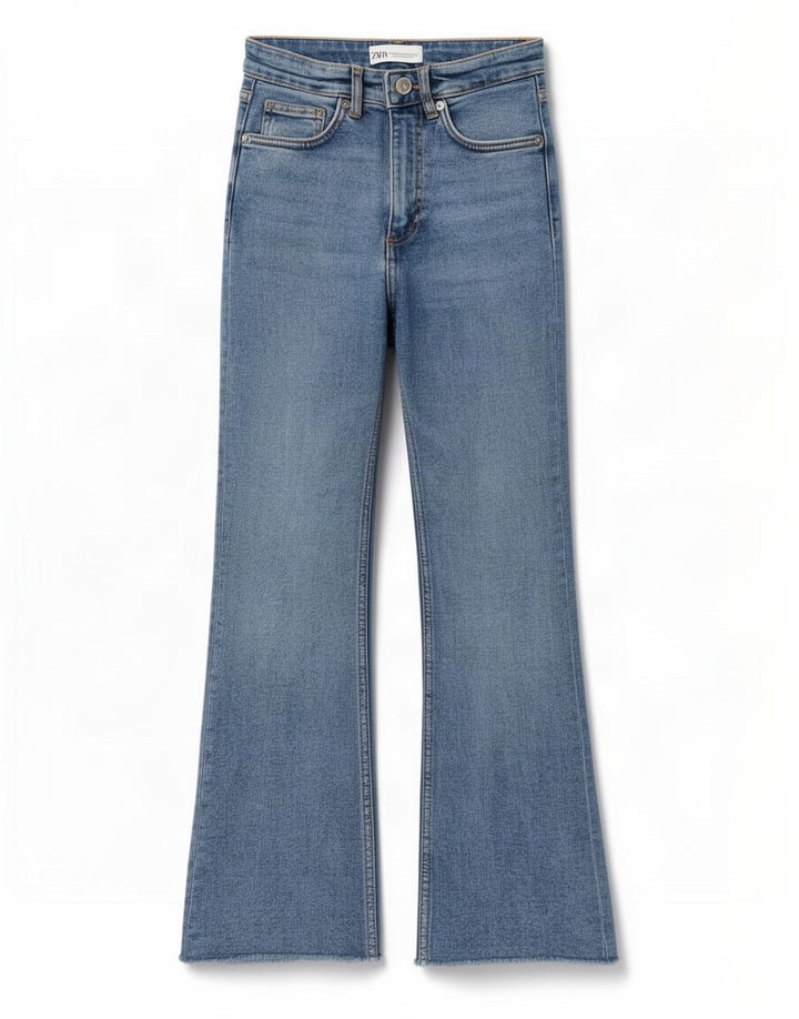 Zara Damen Bootcut Jeans EU 34 2XS W24 L24 Blau