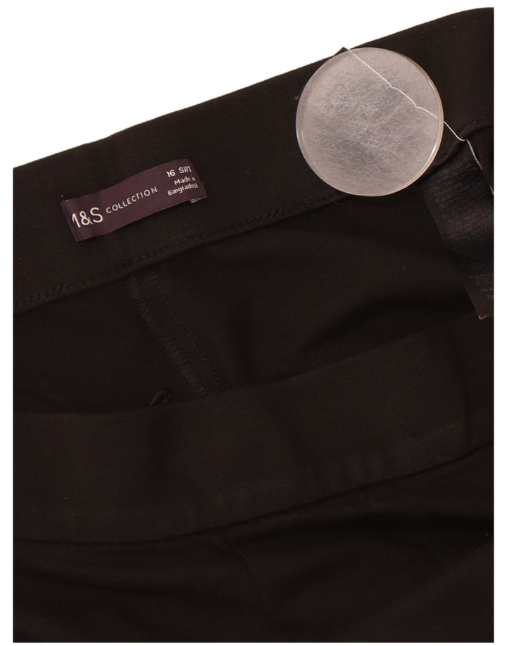 MARKS & SPENCER Womens Leggings UK 16 Large W32 L27 Black Viscose