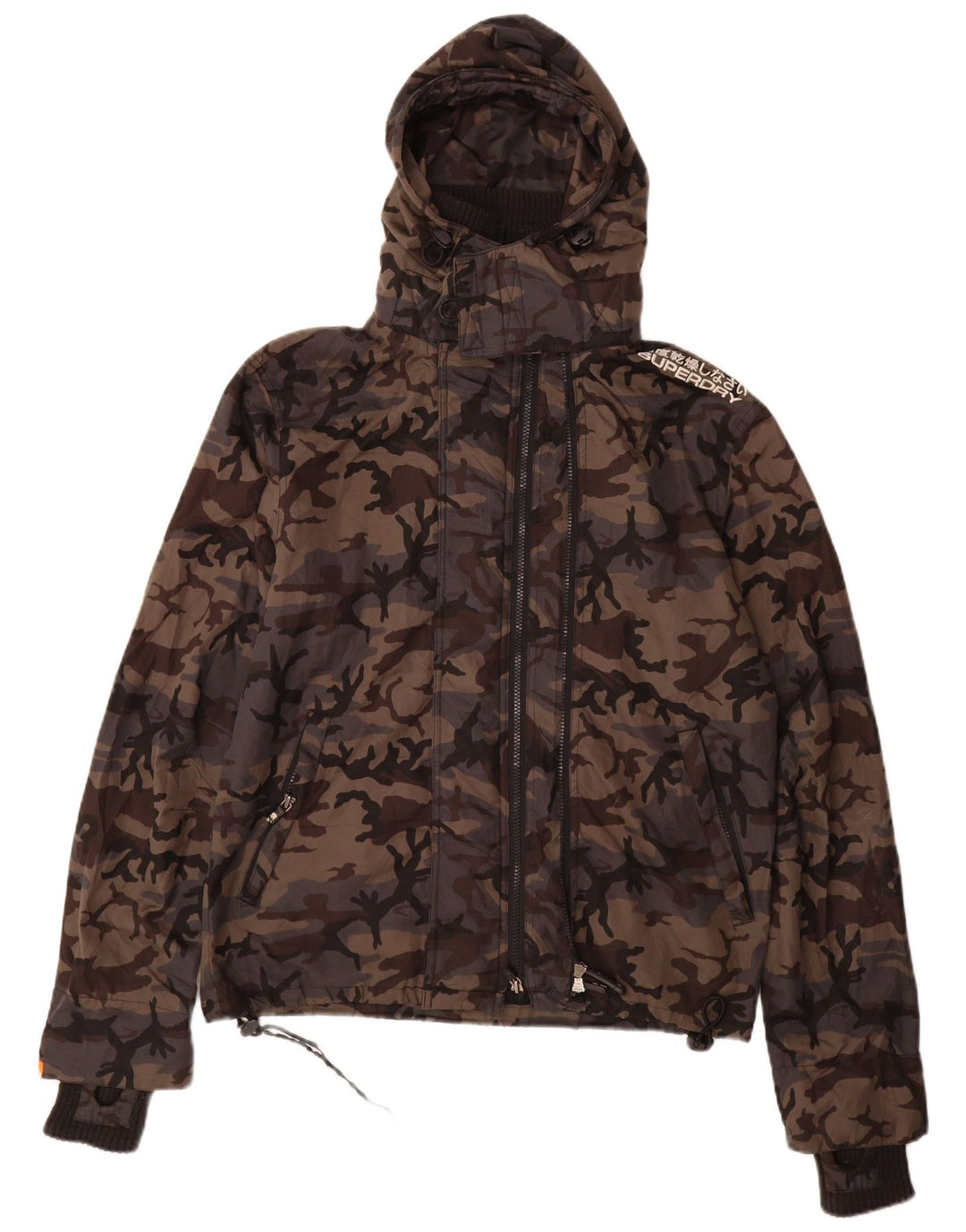 Superdry Herren-Windbreakerjacke mit Grafik, UK 38, mittelgraues Nylon