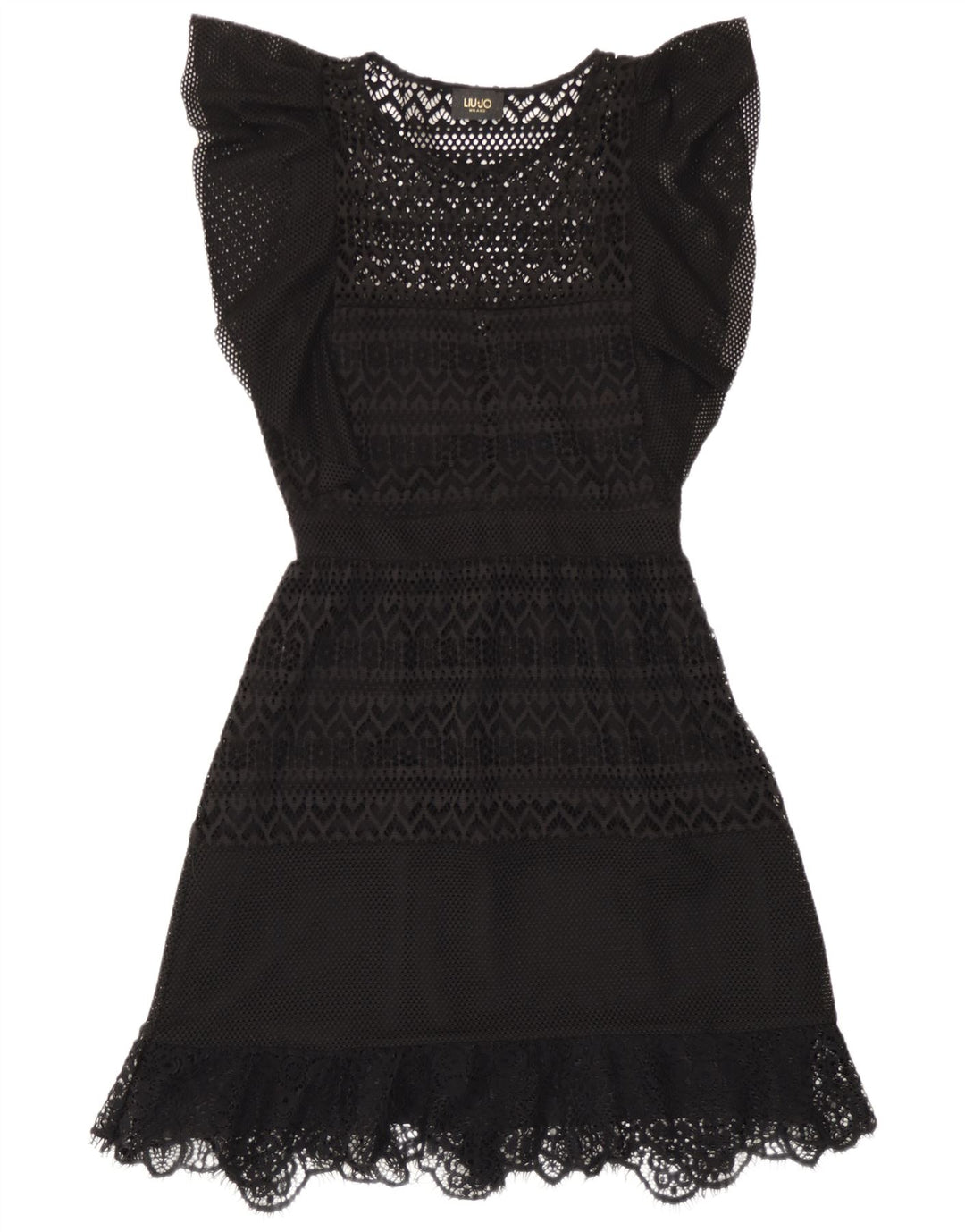 Liu Jo Häkelkleid in A-Linie für Damen IT 42 Mittelschwarzes Polyester
