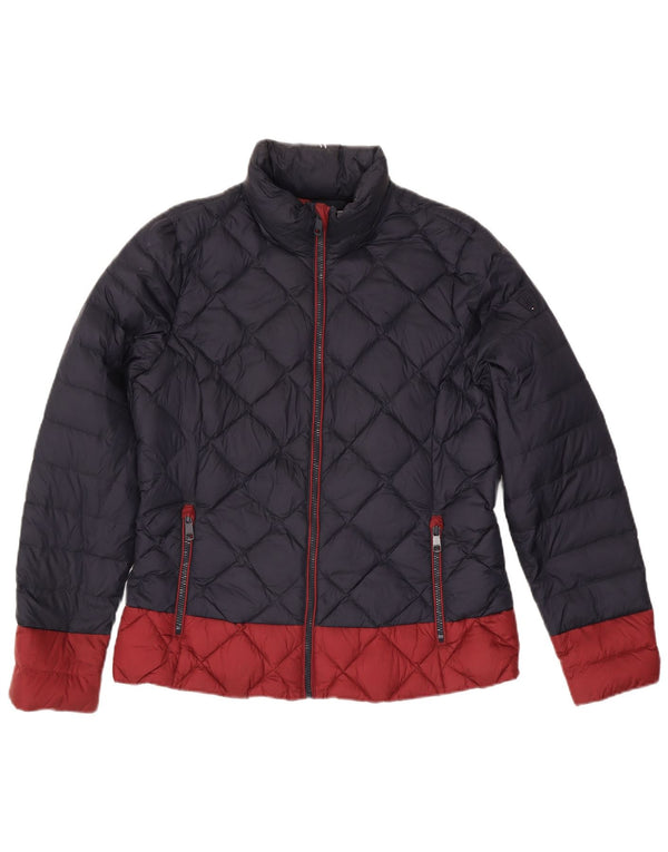 Tommy Hilfiger Wattierte Damenjacke UK 18 XL Marineblaues Colourblock-Nylon