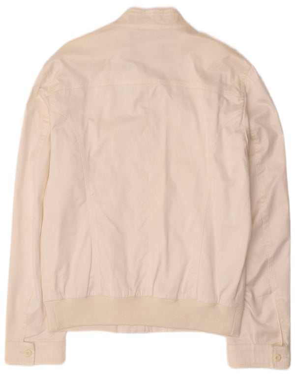 ICEBERG Herren Bomberjacke UK 44 2XL Weiße Baumwolle