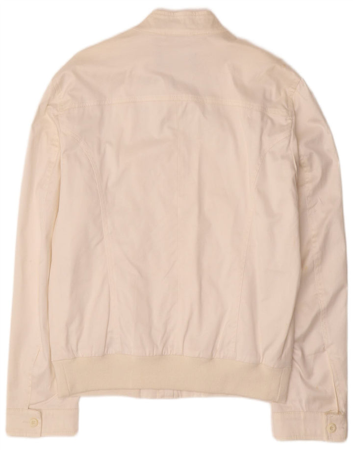 ICEBERG Herren Bomberjacke UK 44 2XL Weiße Baumwolle