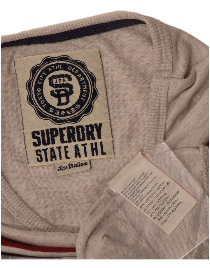 Superdry Grafik-Sweatshirtpullover für Damen, UK 12, Mittelgrau, Farbblock