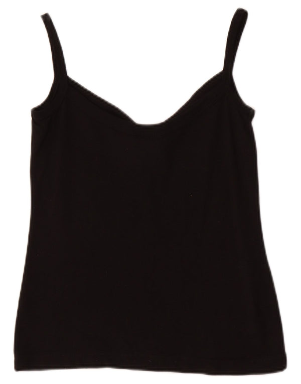LACOSTE Damen Cami Top UK 8 Small Schwarz Baumwolle