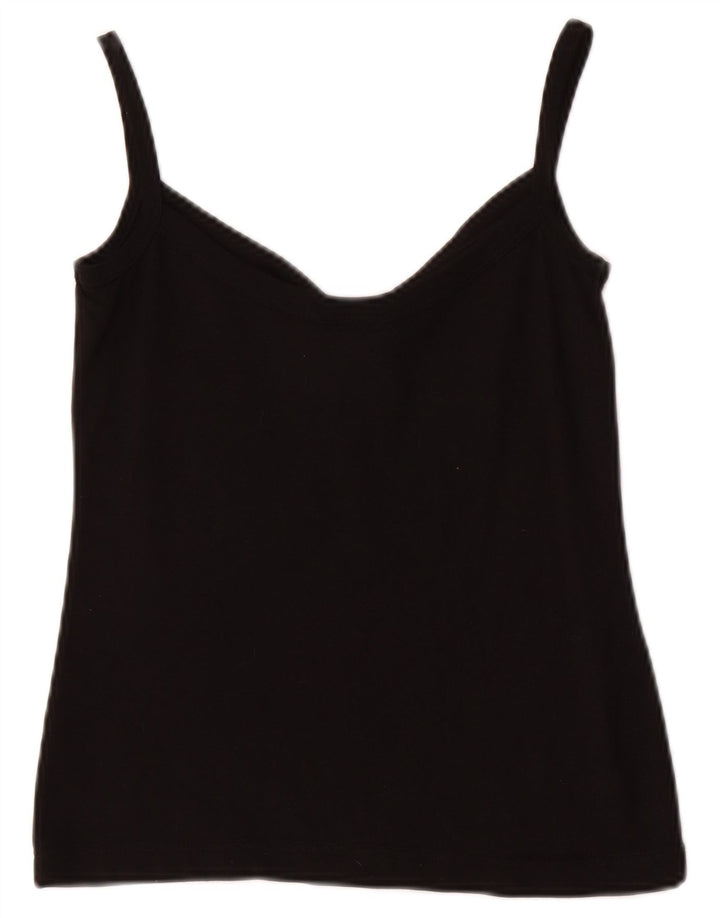 LACOSTE Damen Cami Top UK 8 Small Schwarz Baumwolle