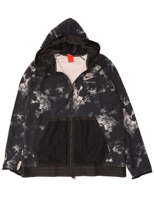 Nike Herren-Kapuzenpullover mit Reißverschluss, 2XL, schwarze Batik-Baumwolle