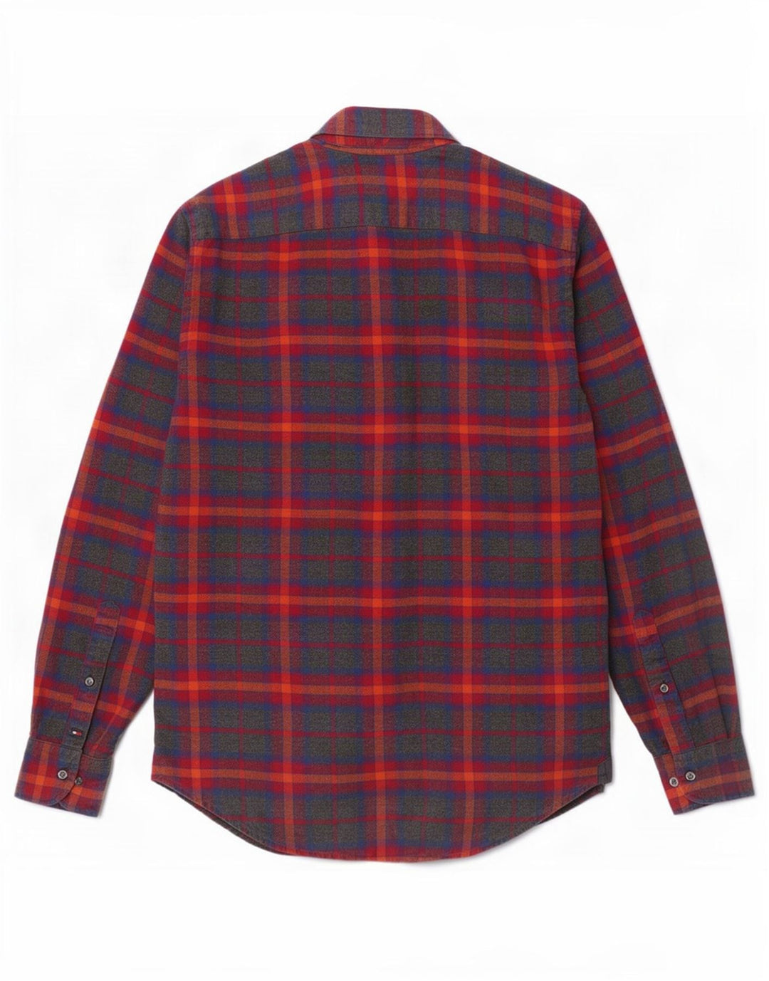 Tommy Hilfiger Herren-Flanellhemd, mittelrot, kariert, Baumwolle