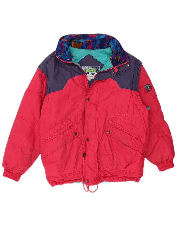 Diadora Herren-Skijacke UK 38 Mittelrosa Colourblock-Polyester