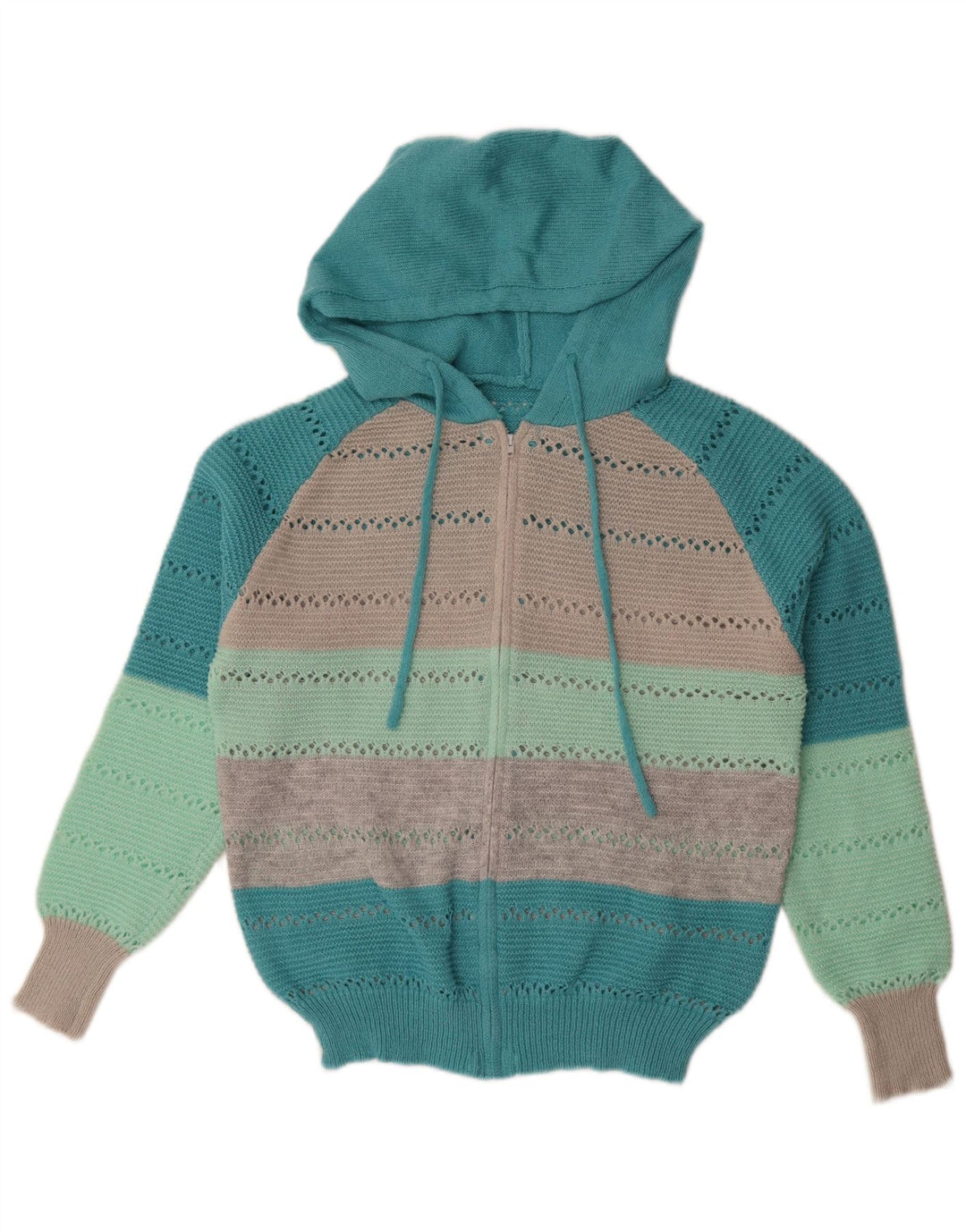 Shein Damen-Strickjacke in Übergröße mit durchgehendem Reißverschluss, Gr. 14, mittelmehrfarbig